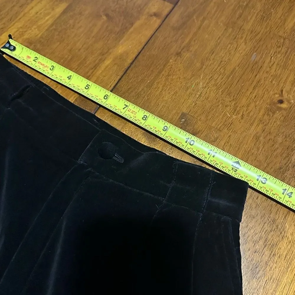 VTG Casablanca Velvet Pants Pleated Black Size 6 USA Women's High Rise 25”x30”